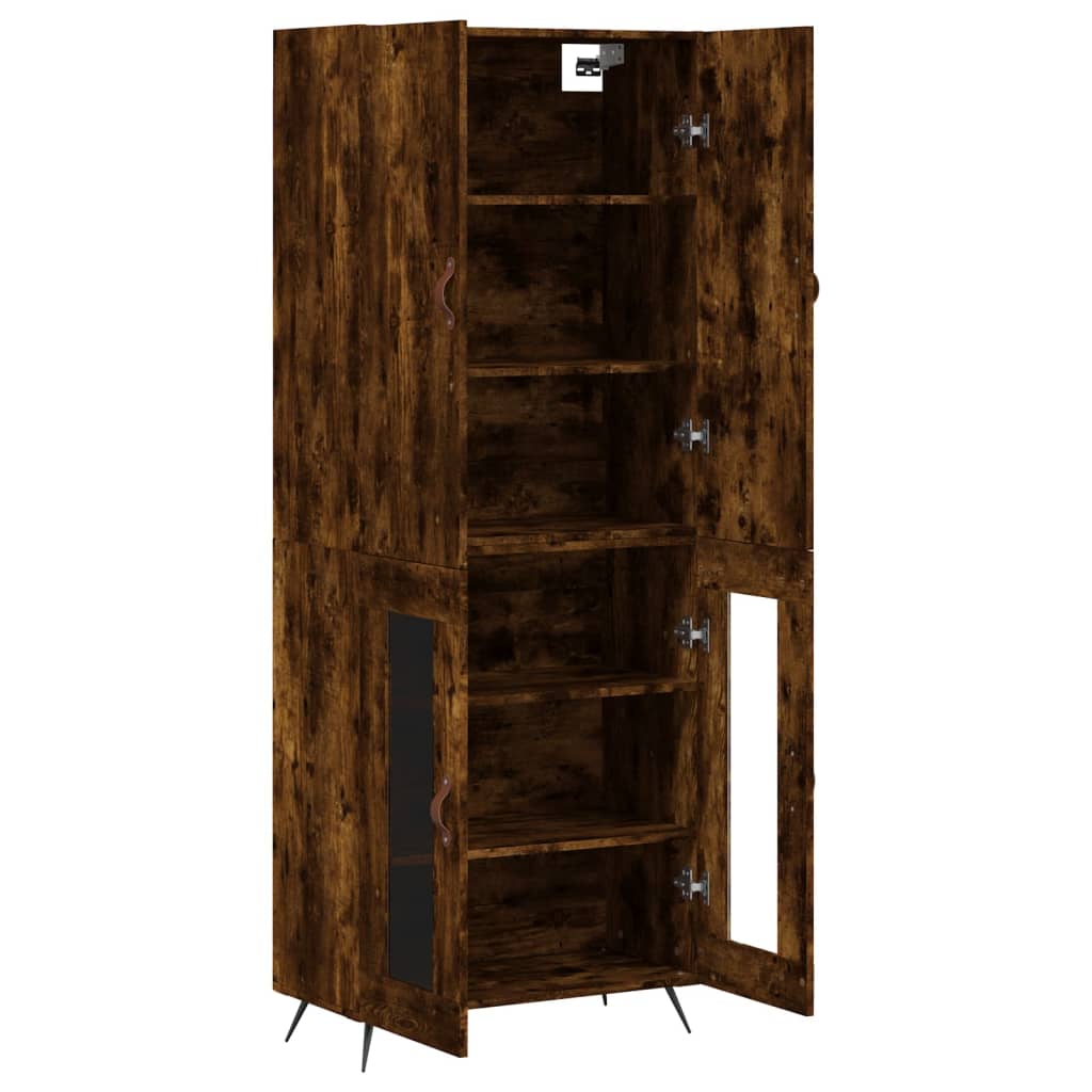 Buffet haut Chêne fumé 69,5x34x180 cm Bois d'ingénierie - XIOS