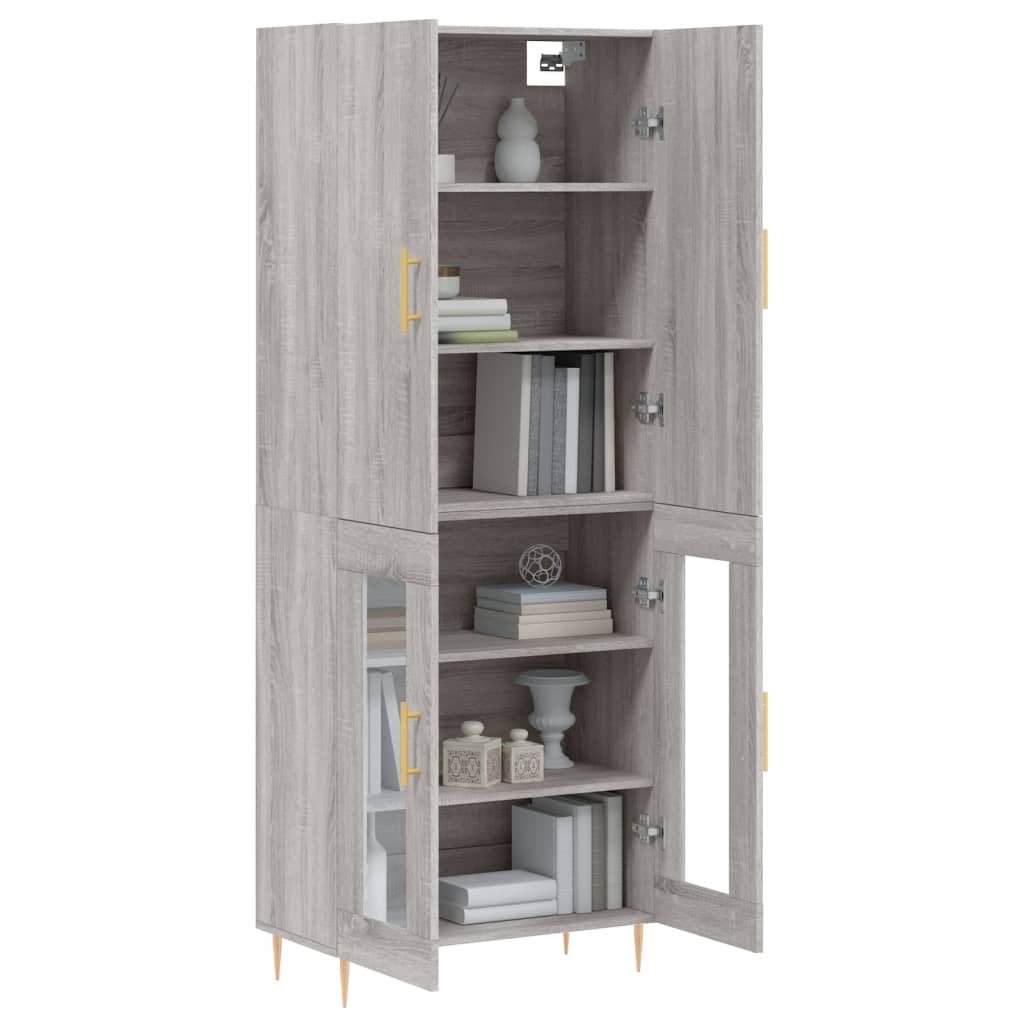 Buffet haut Sonoma gris 69,5x34x180 cm Bois d'ingénierie - XIOS