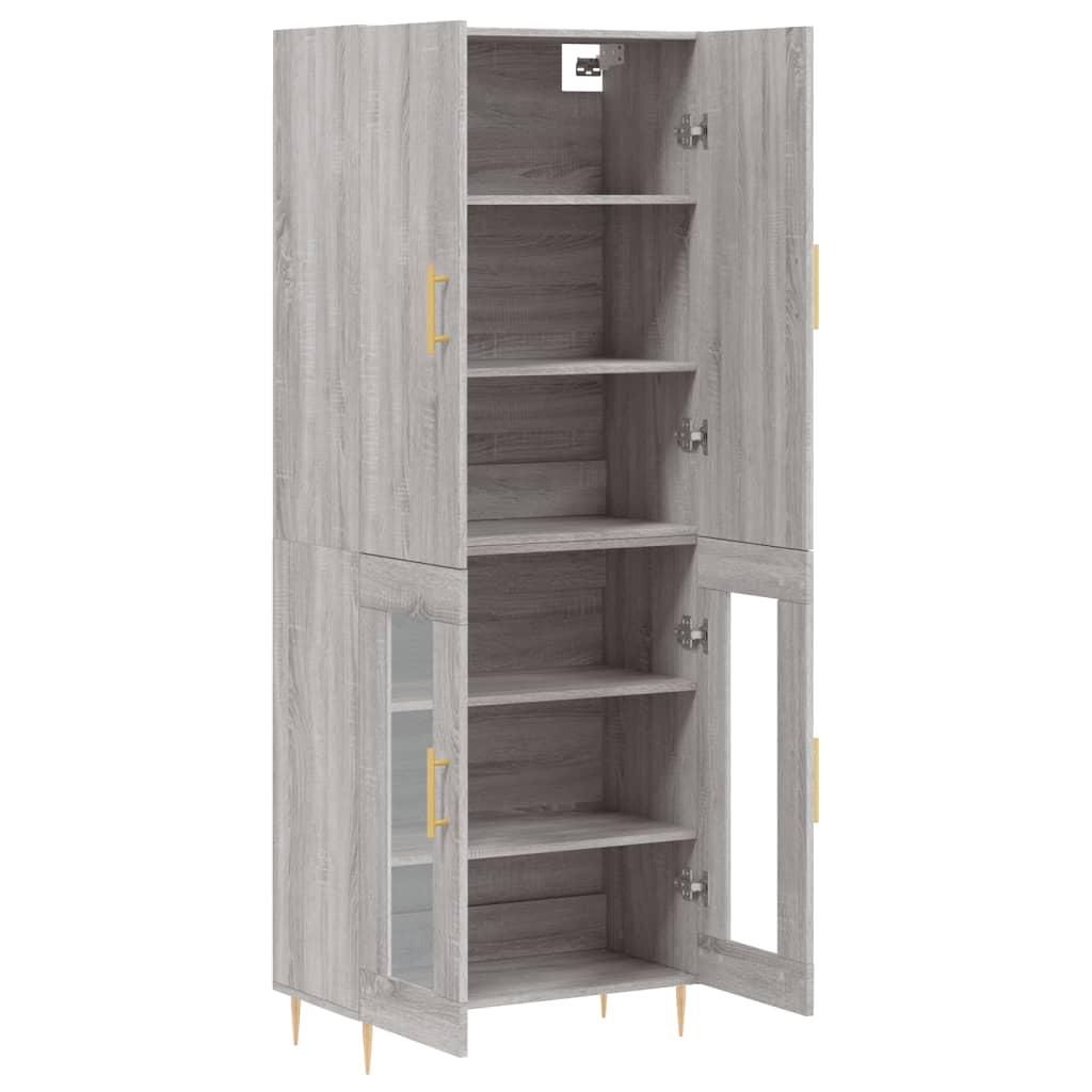 Buffet haut Sonoma gris 69,5x34x180 cm Bois d'ingénierie - XIOS