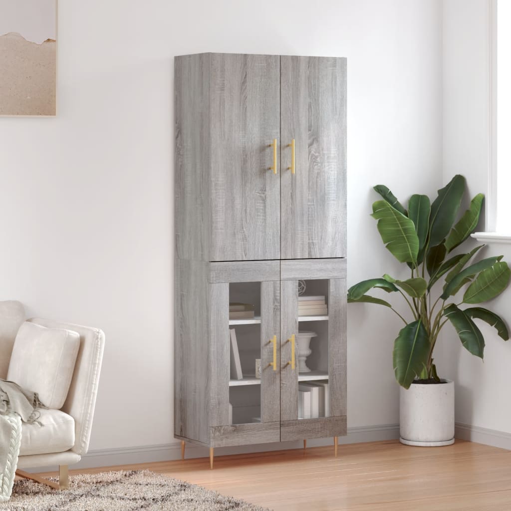 Buffet haut Sonoma gris 69,5x34x180 cm Bois d'ingénierie - XIOS