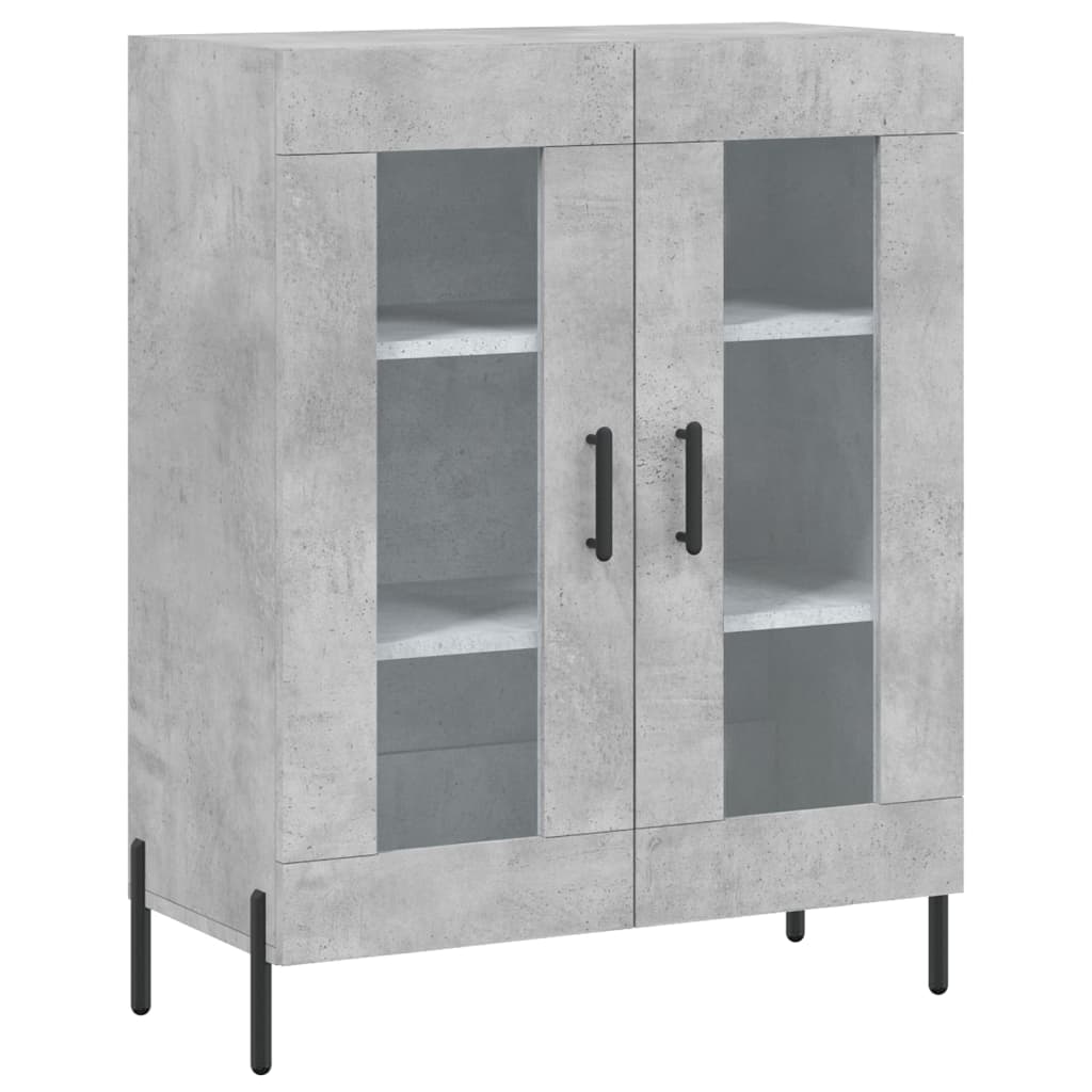 Buffet haut Gris béton 69,5x34x180 cm Bois d'ingénierie - XIOS