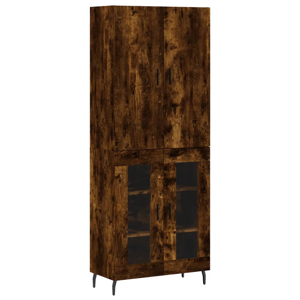 Buffet haut Chêne fumé 69,5x34x180 cm Bois d'ingénierie - XIOS