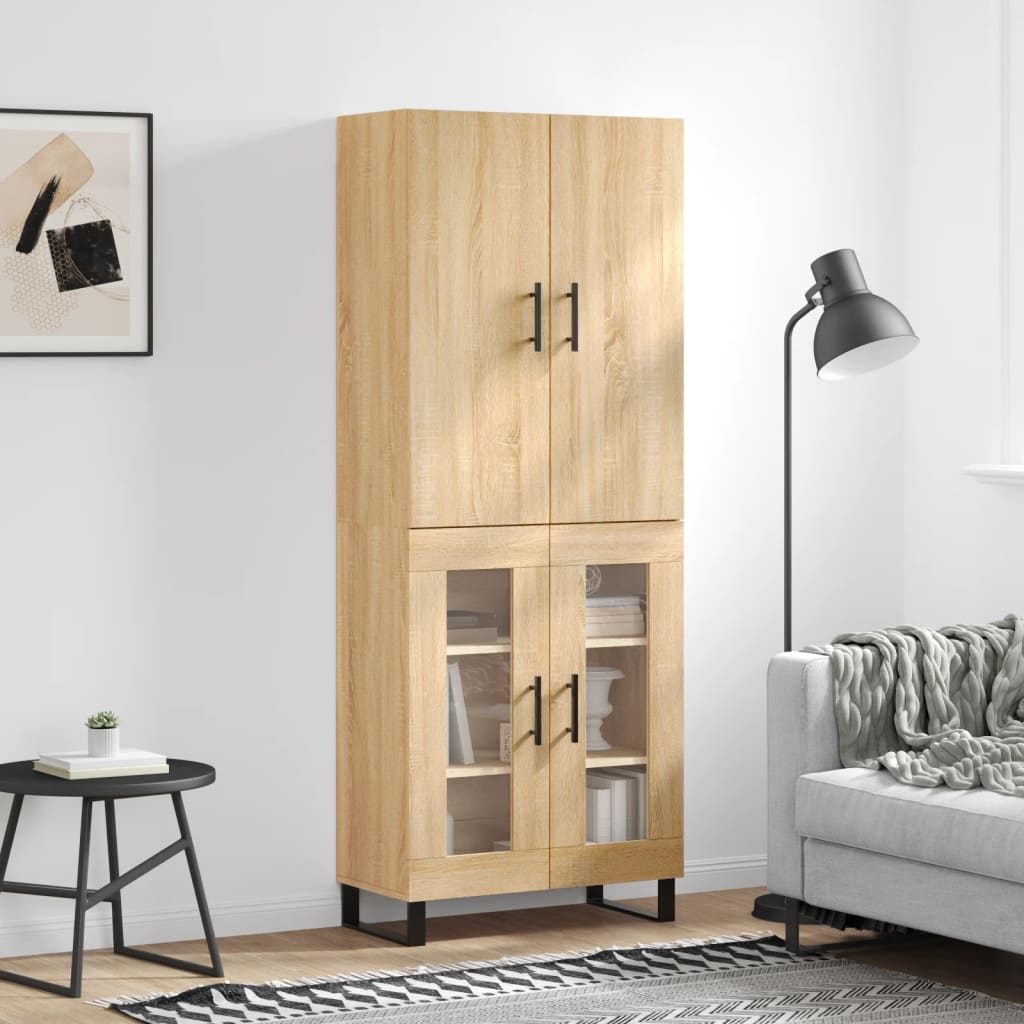 Buffet haut Chêne sonoma 69,5x34x180 cm Bois d'ingénierie