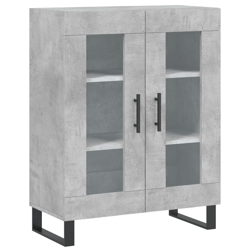 Buffet haut Gris béton 69,5x34x180 cm Bois d'ingénierie - XIOS