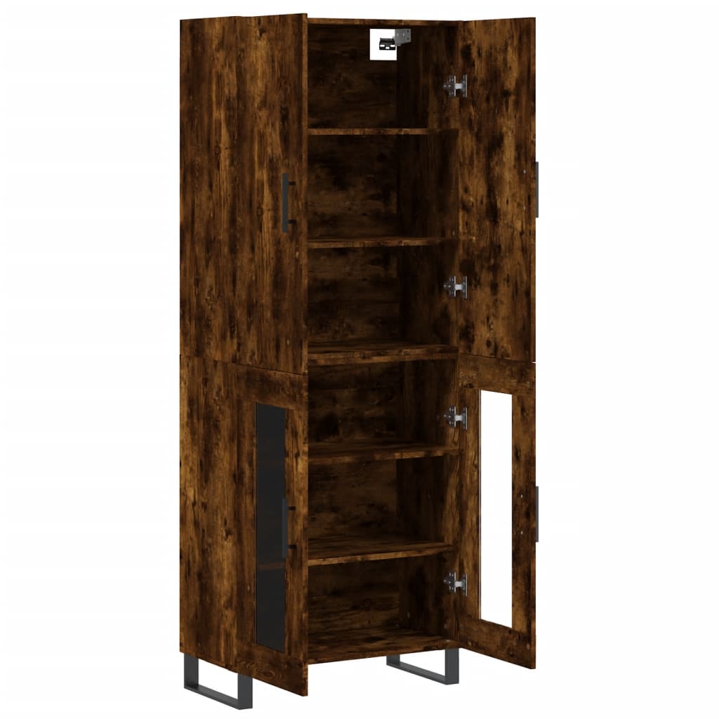 Buffet haut Chêne fumé 69,5x34x180 cm Bois d'ingénierie - XIOS
