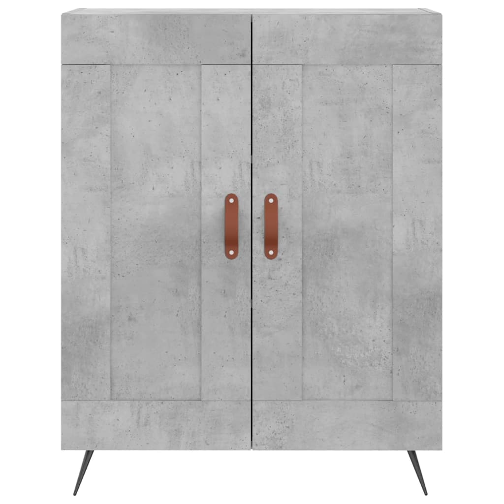 Buffet haut Gris béton 69,5x34x180 cm Bois d'ingénierie - XIOS
