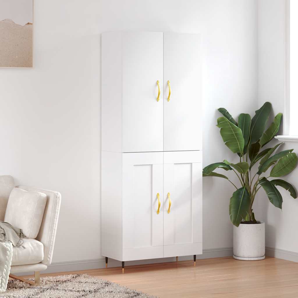 Buffet haut Blanc 69,5x34x180 cm Bois d'ingénierie - XIOS
