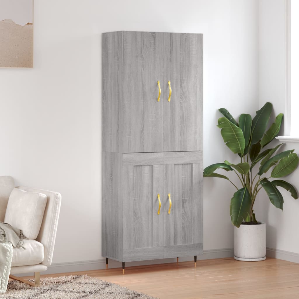 Buffet haut Sonoma gris 69,5x34x180 cm Bois d'ingénierie - XIOS