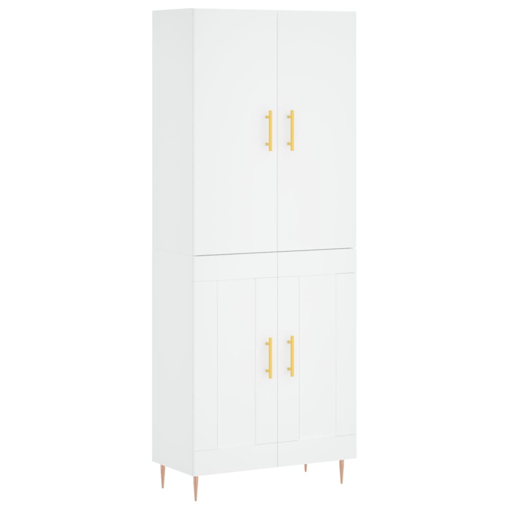 Buffet haut Blanc 69,5x34x180 cm Bois d'ingénierie