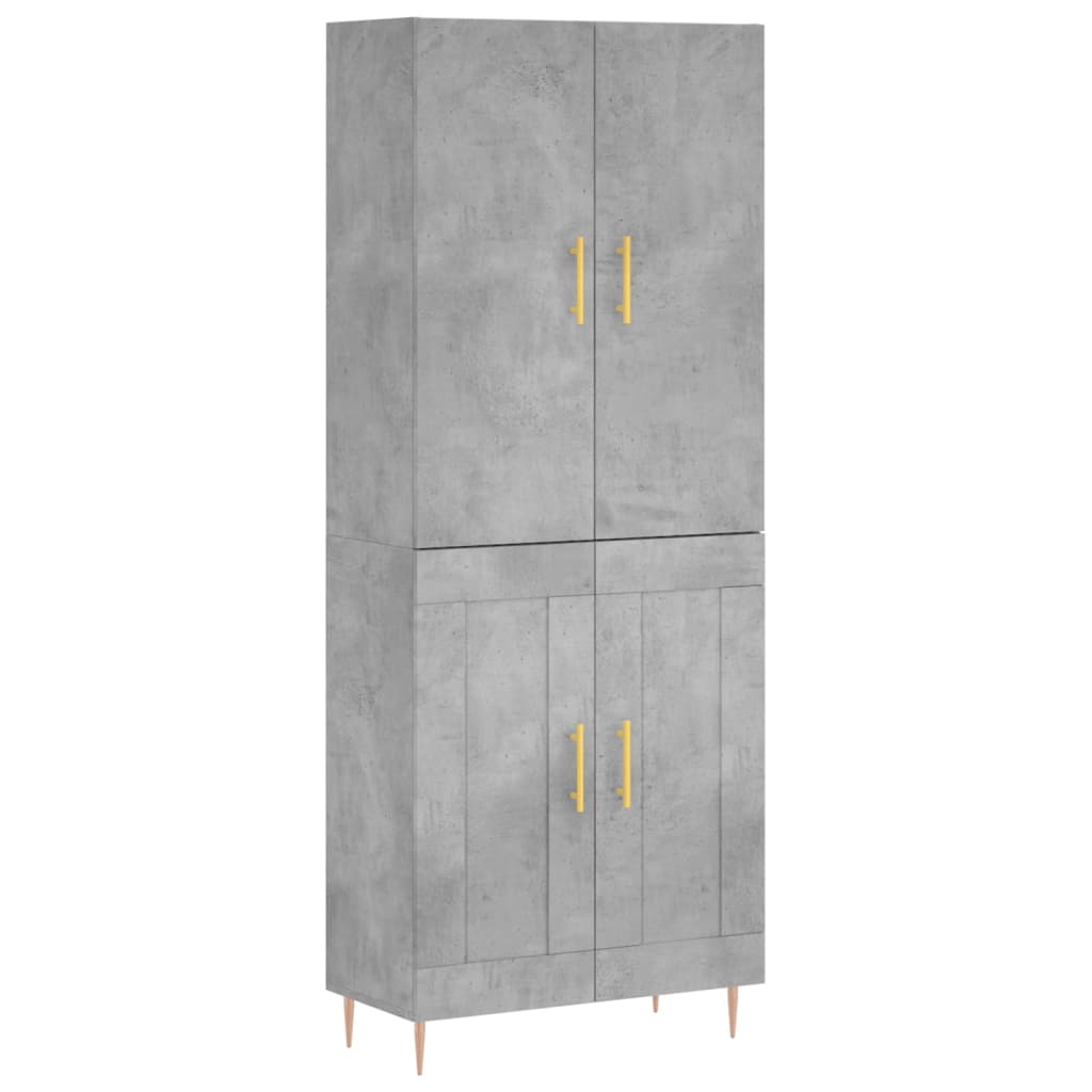 Buffet haut Gris béton 69,5x34x180 cm Bois d'ingénierie - XIOS