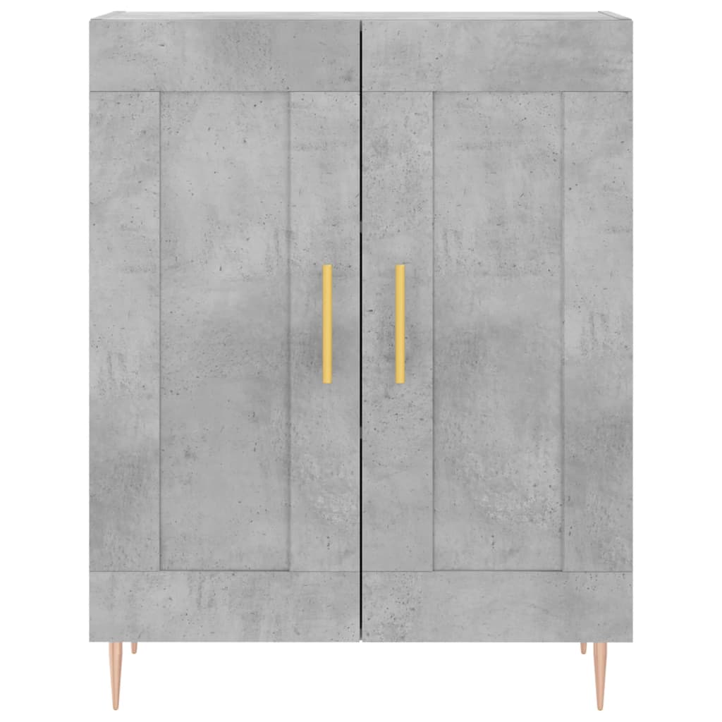 Buffet haut Gris béton 69,5x34x180 cm Bois d'ingénierie - XIOS