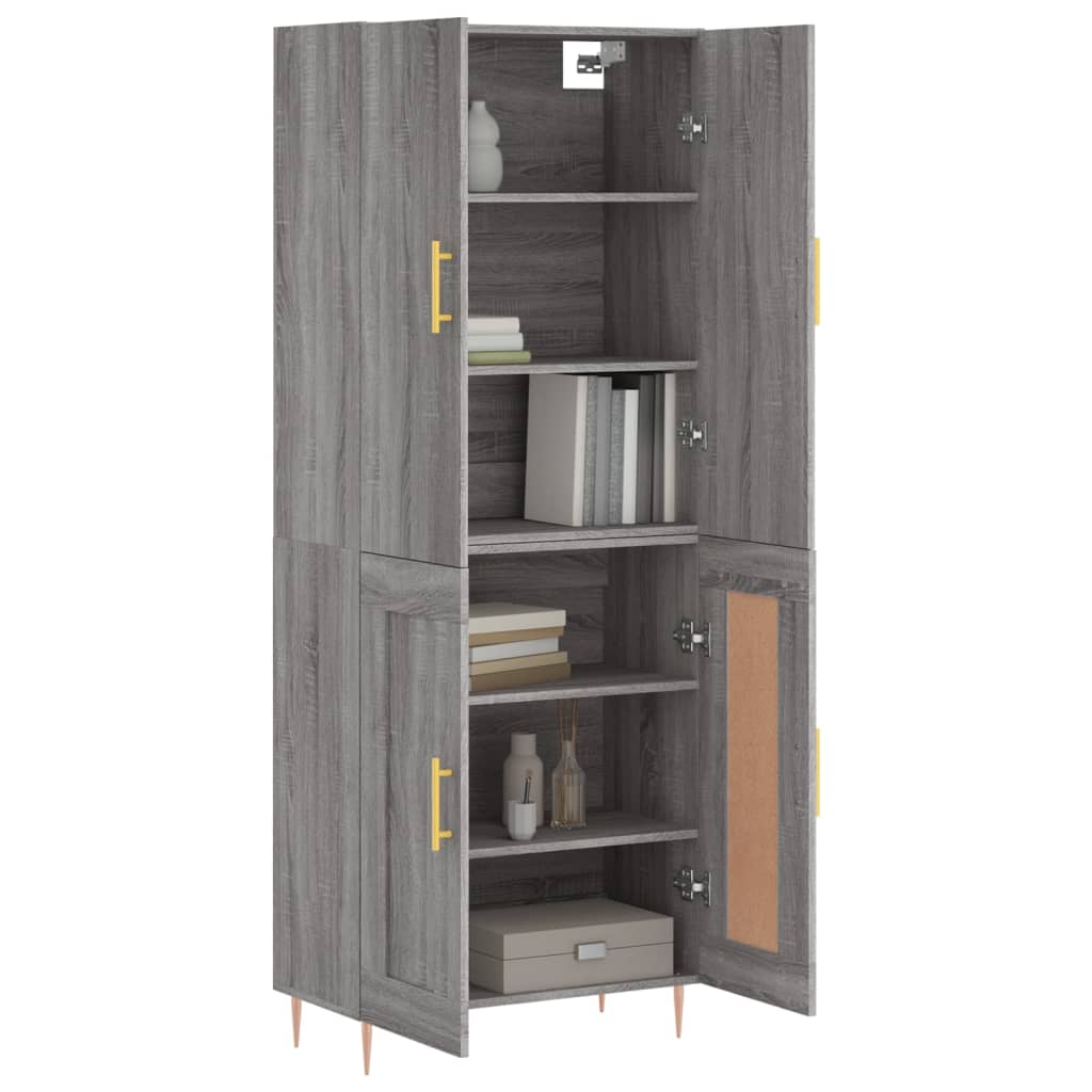 Buffet haut Sonoma gris 69,5x34x180 cm Bois d'ingénierie - XIOS