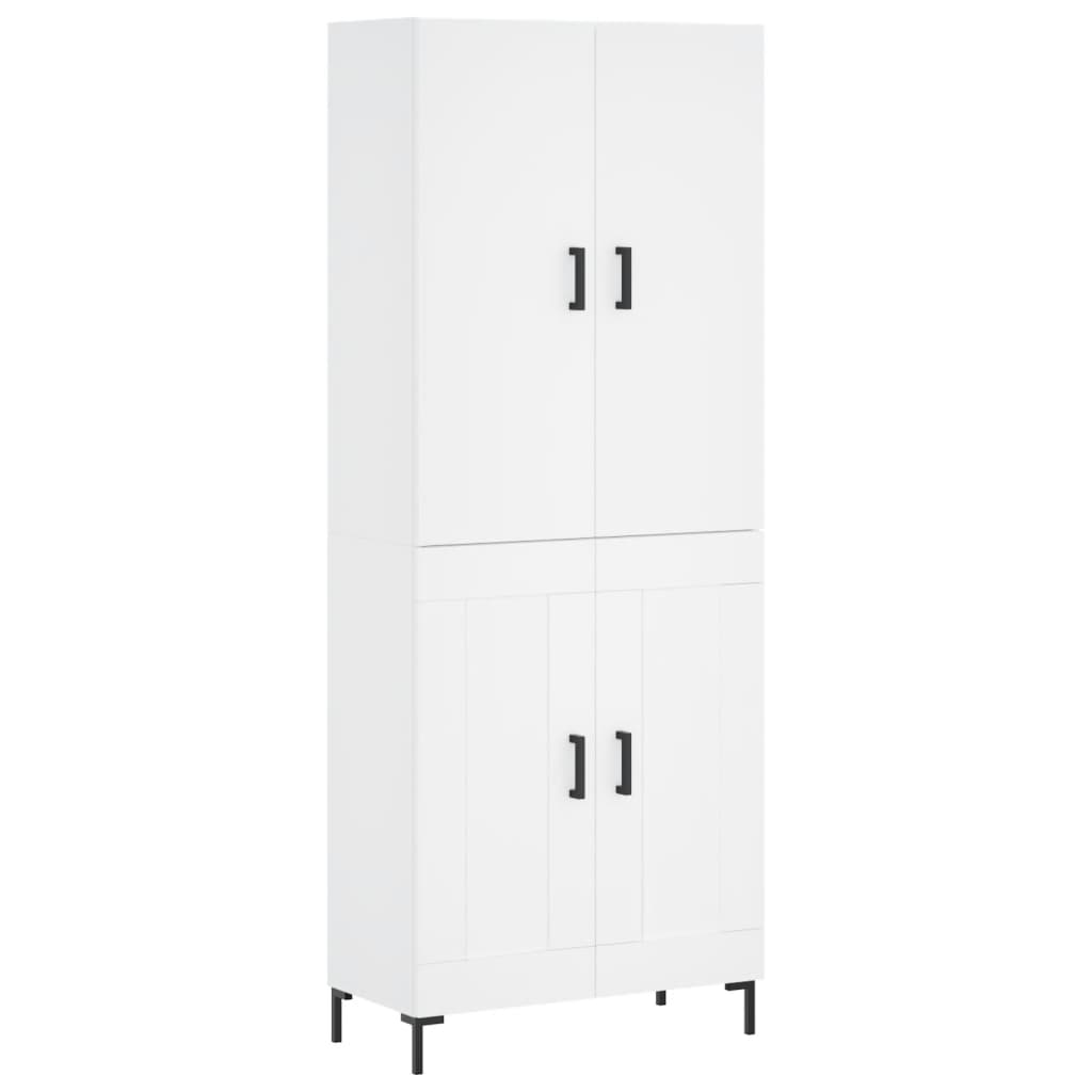 Buffet haut Blanc 69,5x34x180 cm Bois d'ingénierie