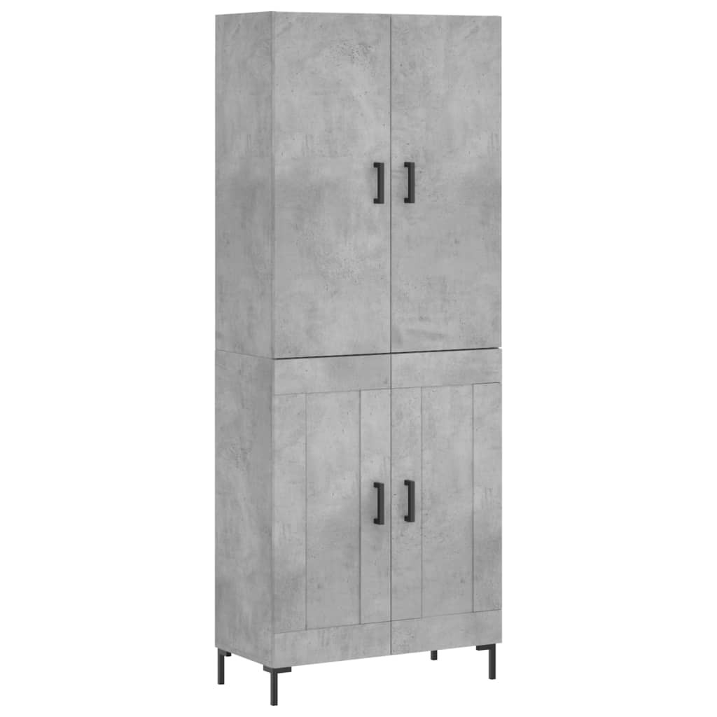 Buffet haut Gris béton 69,5x34x180 cm Bois d'ingénierie - XIOS