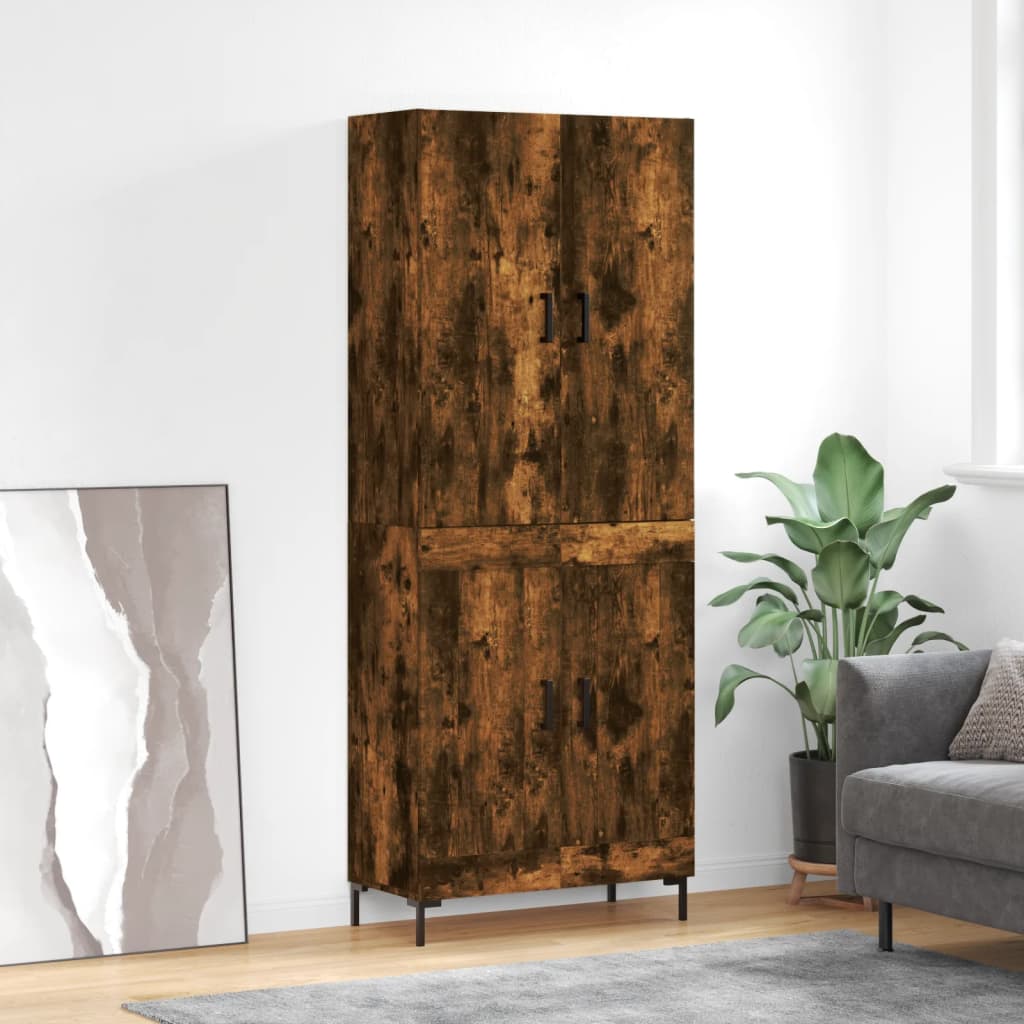 Buffet haut Chêne fumé 69,5x34x180 cm Bois d'ingénierie - XIOS