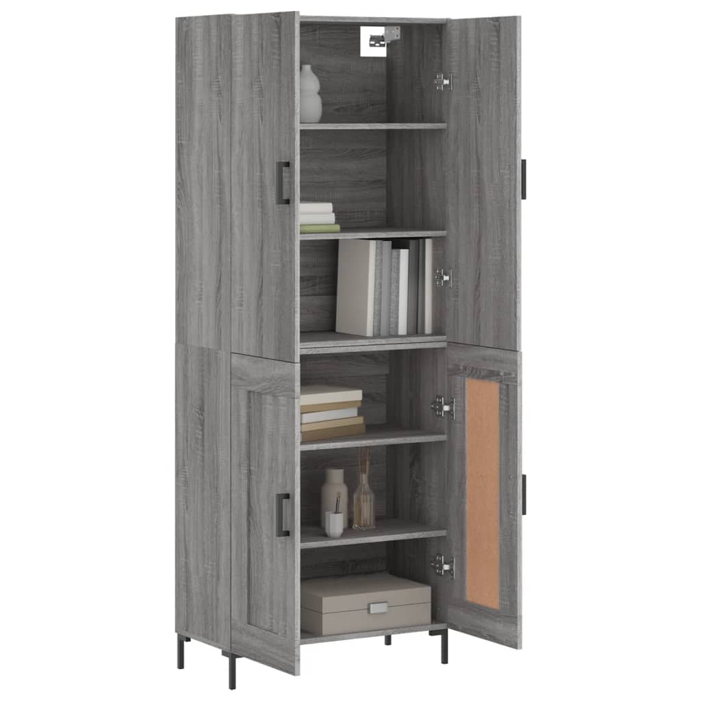 Buffet haut Sonoma gris 69,5x34x180 cm Bois d'ingénierie - XIOS