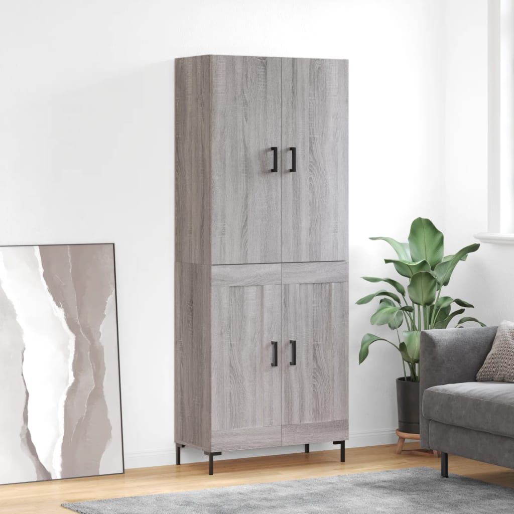 Buffet haut Sonoma gris 69,5x34x180 cm Bois d'ingénierie - XIOS
