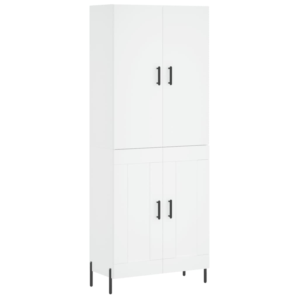 Buffet haut Blanc 69,5x34x180 cm Bois d'ingénierie