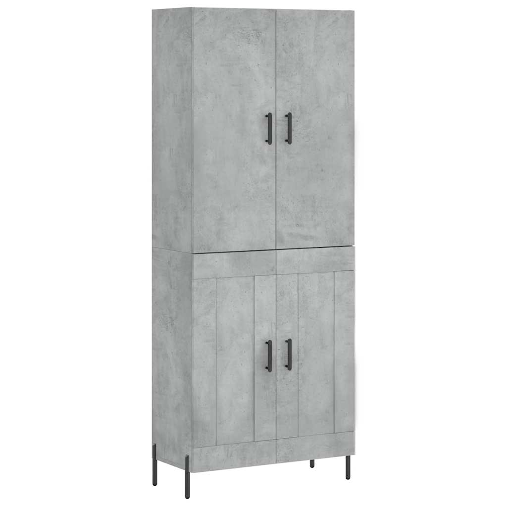 Buffet haut Gris béton 69,5x34x180 cm Bois d'ingénierie - XIOS