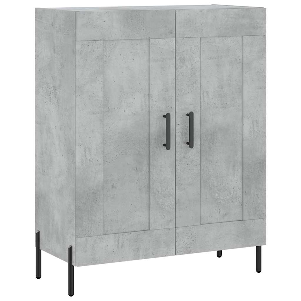 Buffet haut Gris béton 69,5x34x180 cm Bois d'ingénierie - XIOS