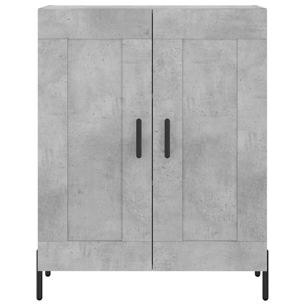 Buffet haut Gris béton 69,5x34x180 cm Bois d'ingénierie - XIOS