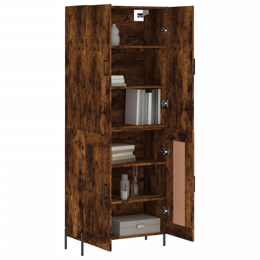 Buffet haut Chêne fumé 69,5x34x180 cm Bois d'ingénierie - XIOS