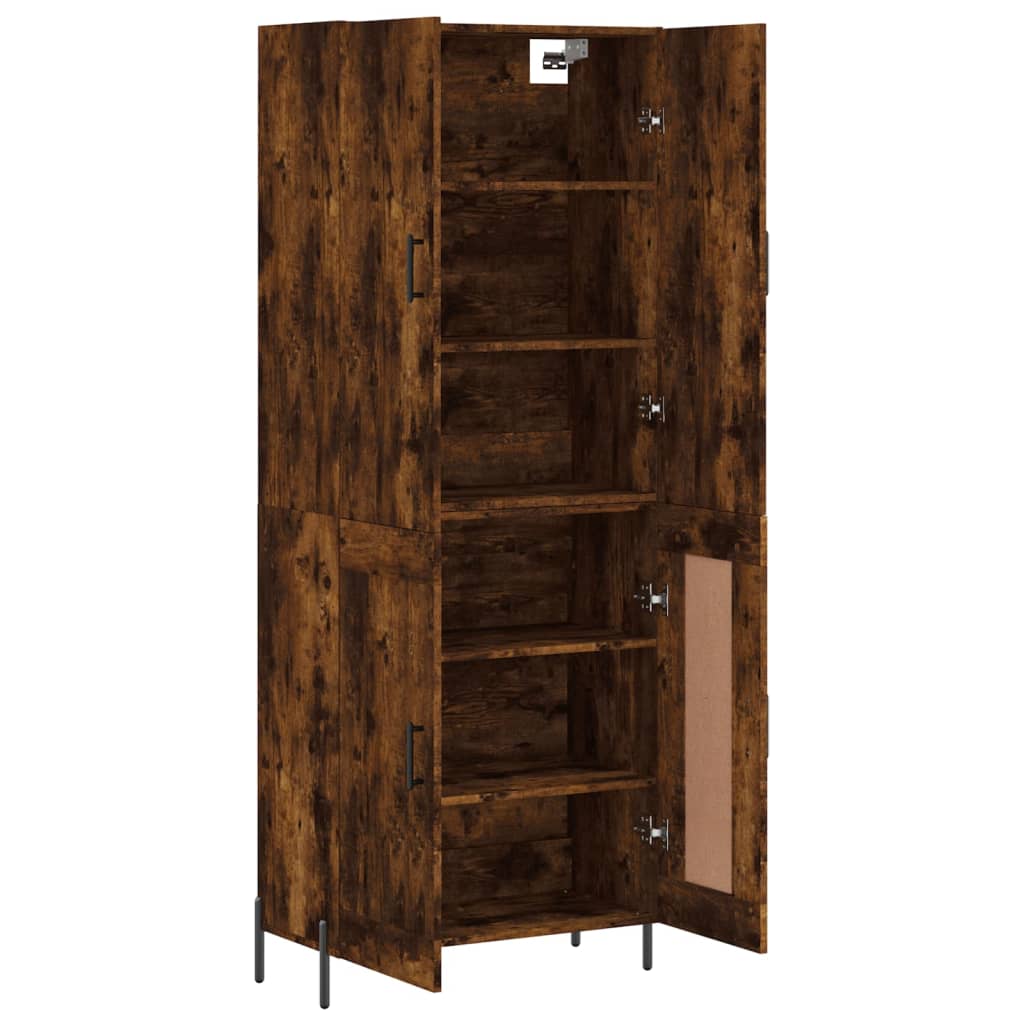 Buffet haut Chêne fumé 69,5x34x180 cm Bois d'ingénierie - XIOS