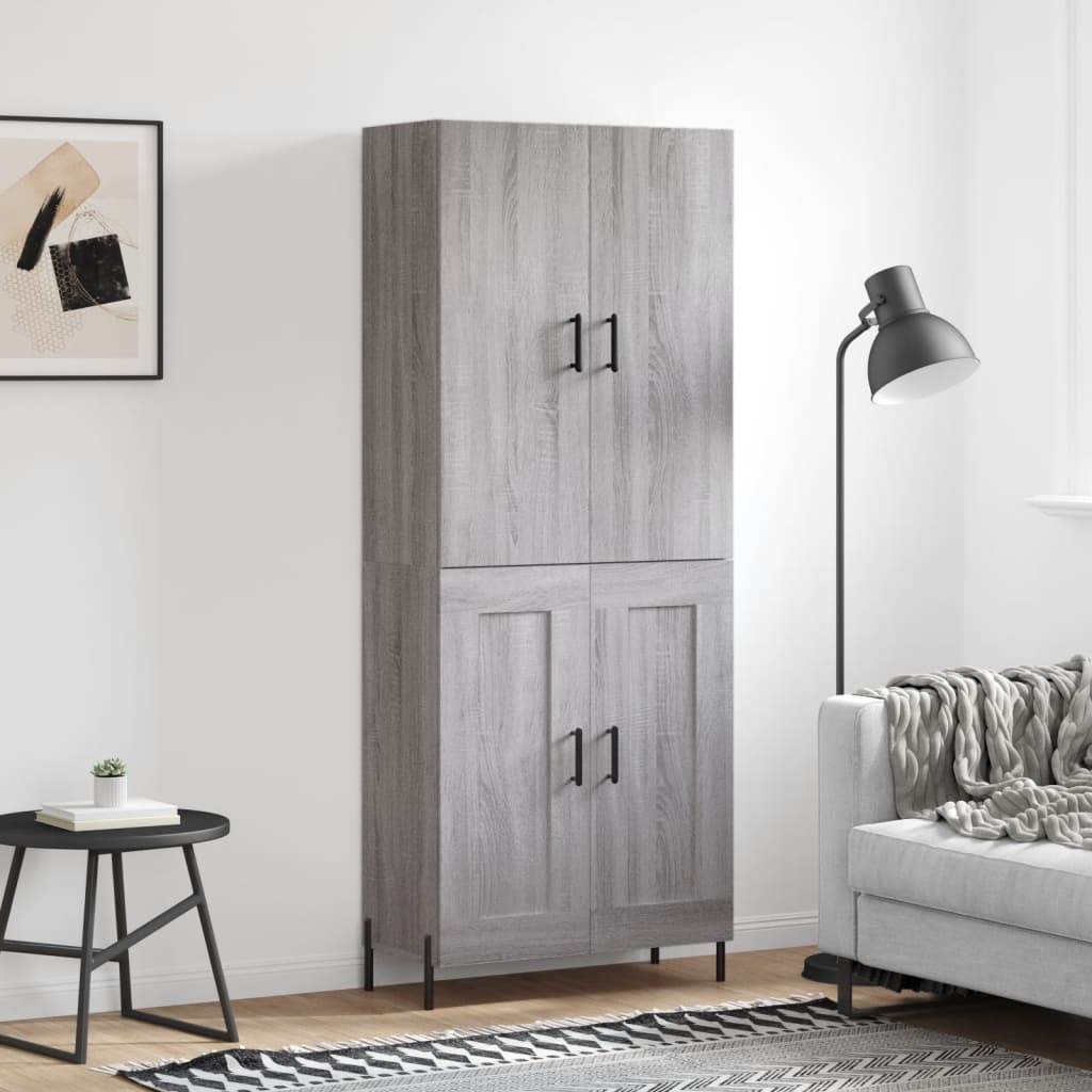 Buffet haut Sonoma gris 69,5x34x180 cm Bois d'ingénierie - XIOS