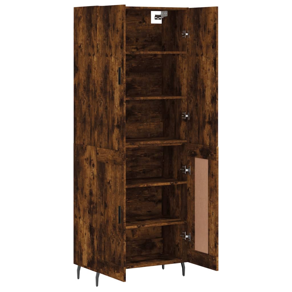 Buffet haut Chêne fumé 69,5x34x180 cm Bois d'ingénierie - XIOS