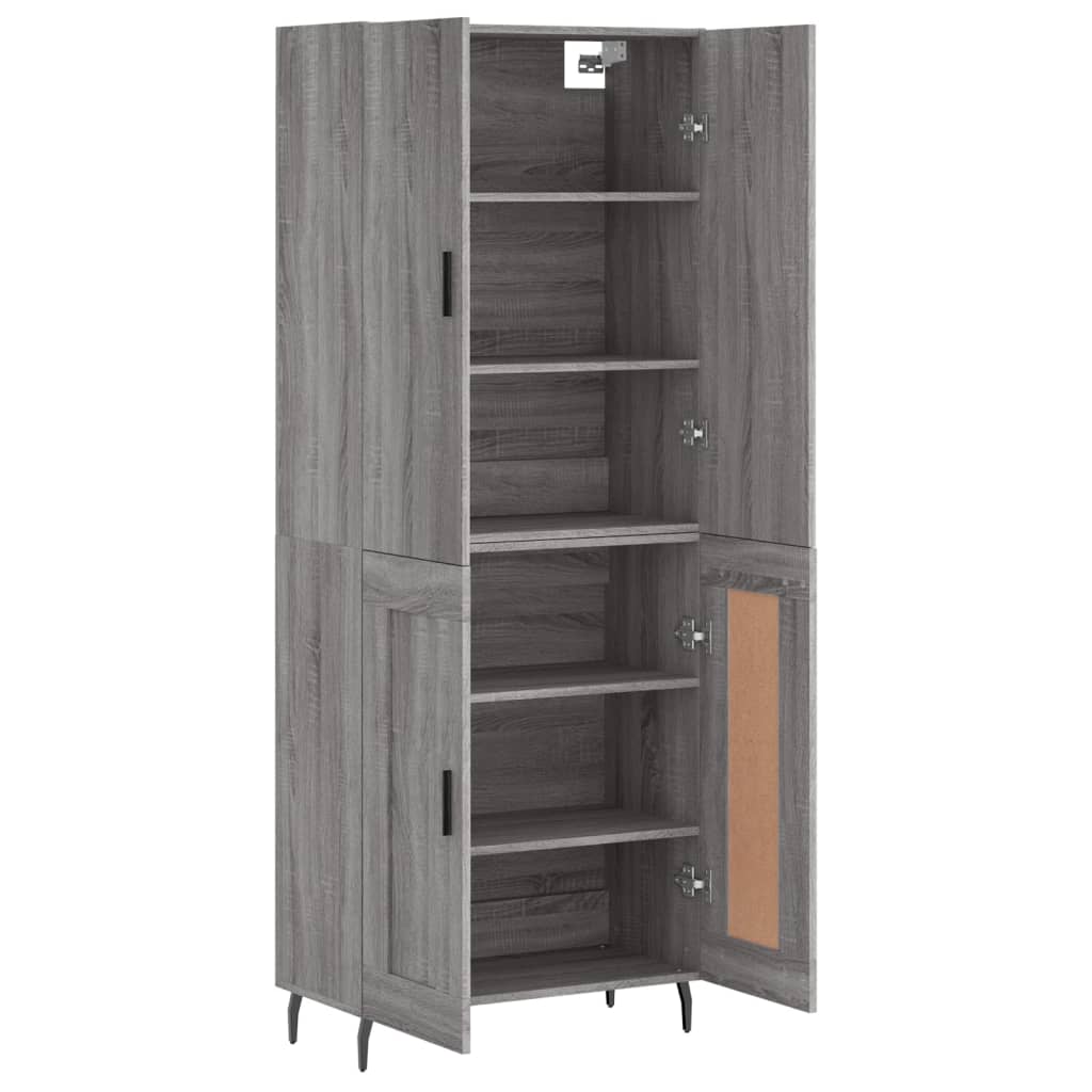 Buffet haut Sonoma gris 69,5x34x180 cm Bois d'ingénierie - XIOS