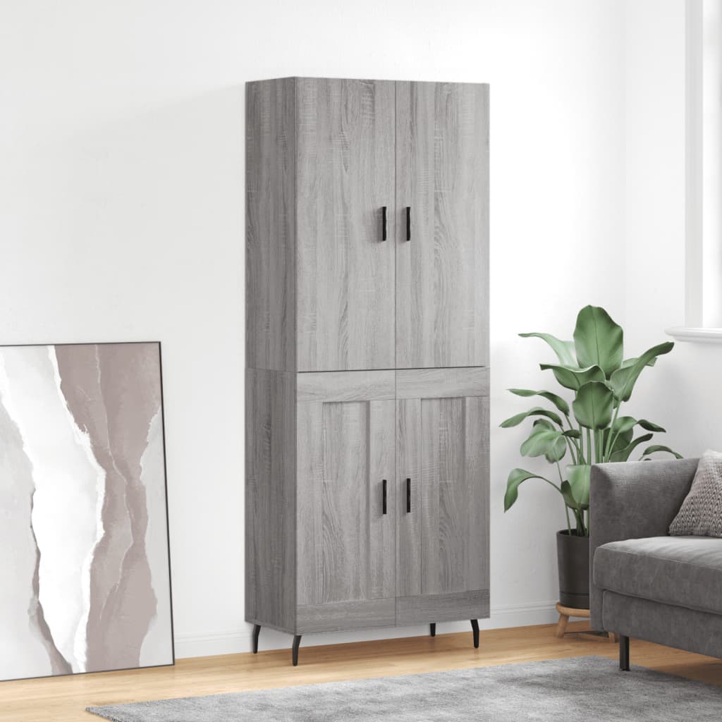 Buffet haut Sonoma gris 69,5x34x180 cm Bois d'ingénierie - XIOS