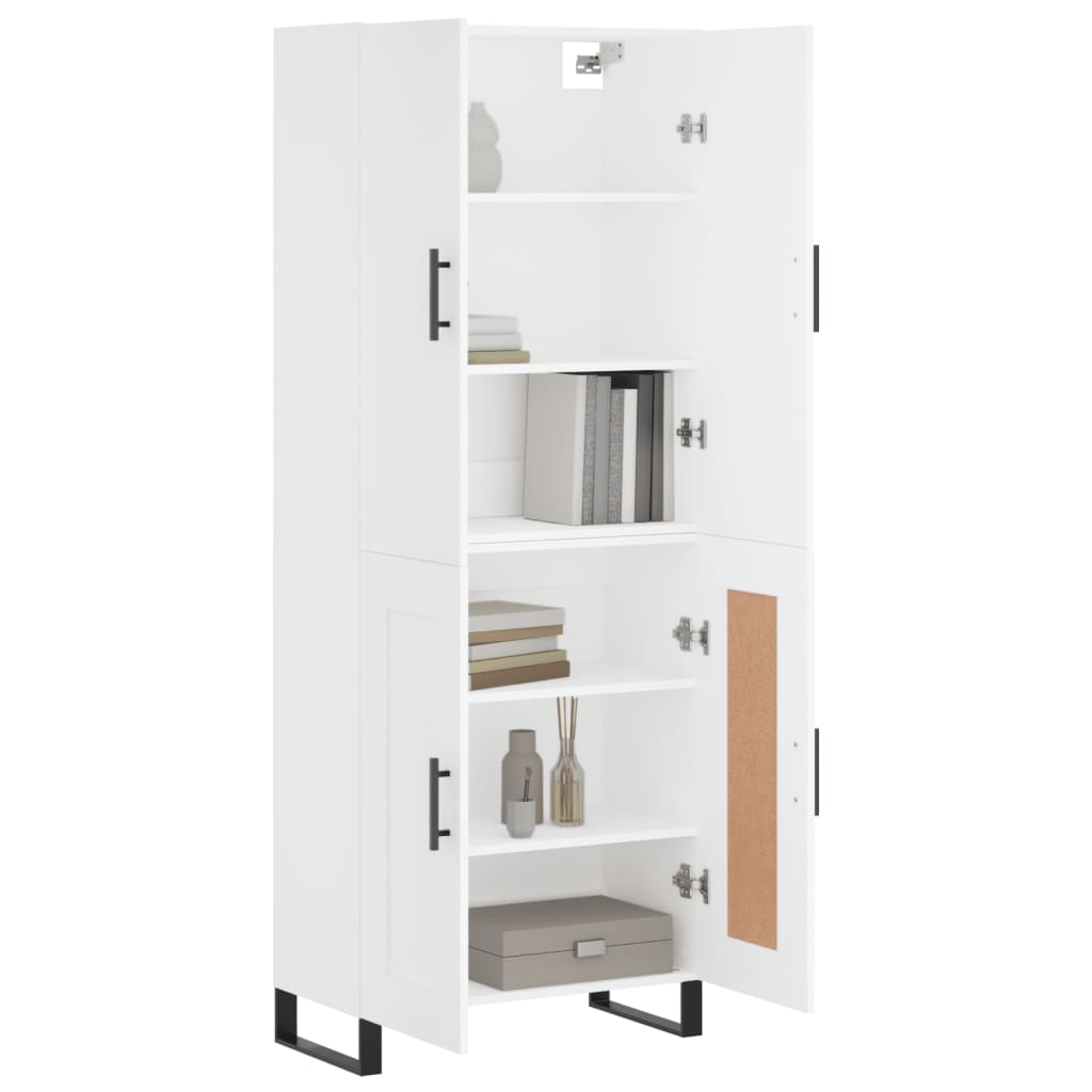 Buffet haut Blanc 69,5x34x180 cm Bois d'ingénierie