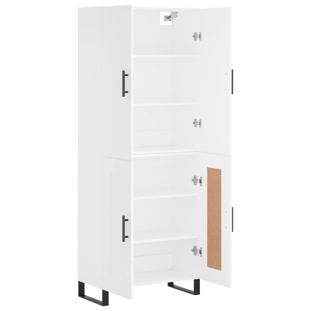 Buffet haut Blanc 69,5x34x180 cm Bois d'ingénierie