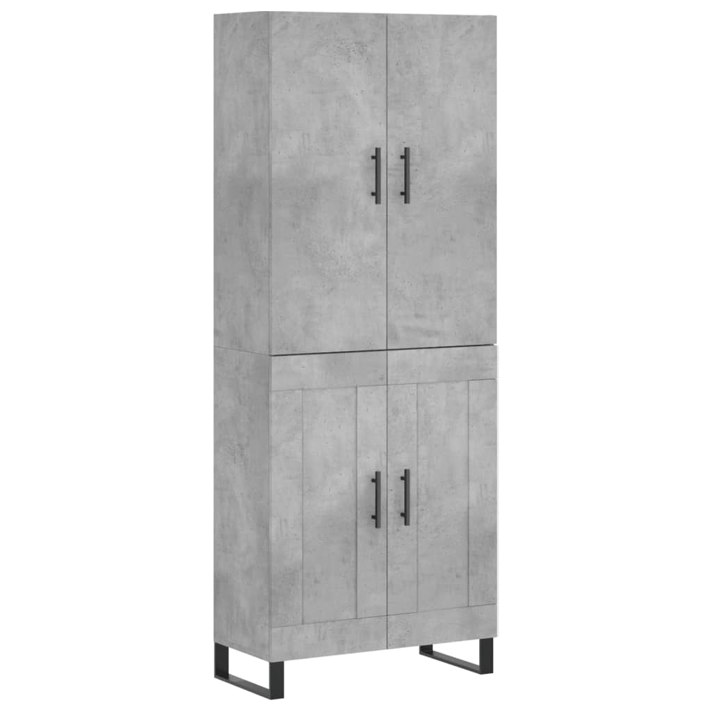 Buffet haut Gris béton 69,5x34x180 cm Bois d'ingénierie - XIOS