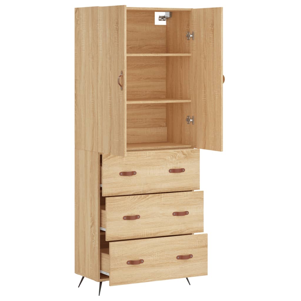 Buffet haut Chêne sonoma 69,5x34x180 cm Bois d'ingénierie - XIOS