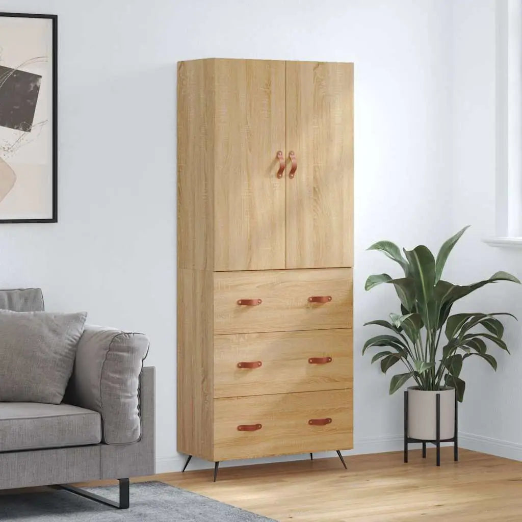 Buffet haut Chêne sonoma 69,5x34x180 cm Bois d’ingénierie - XIOS