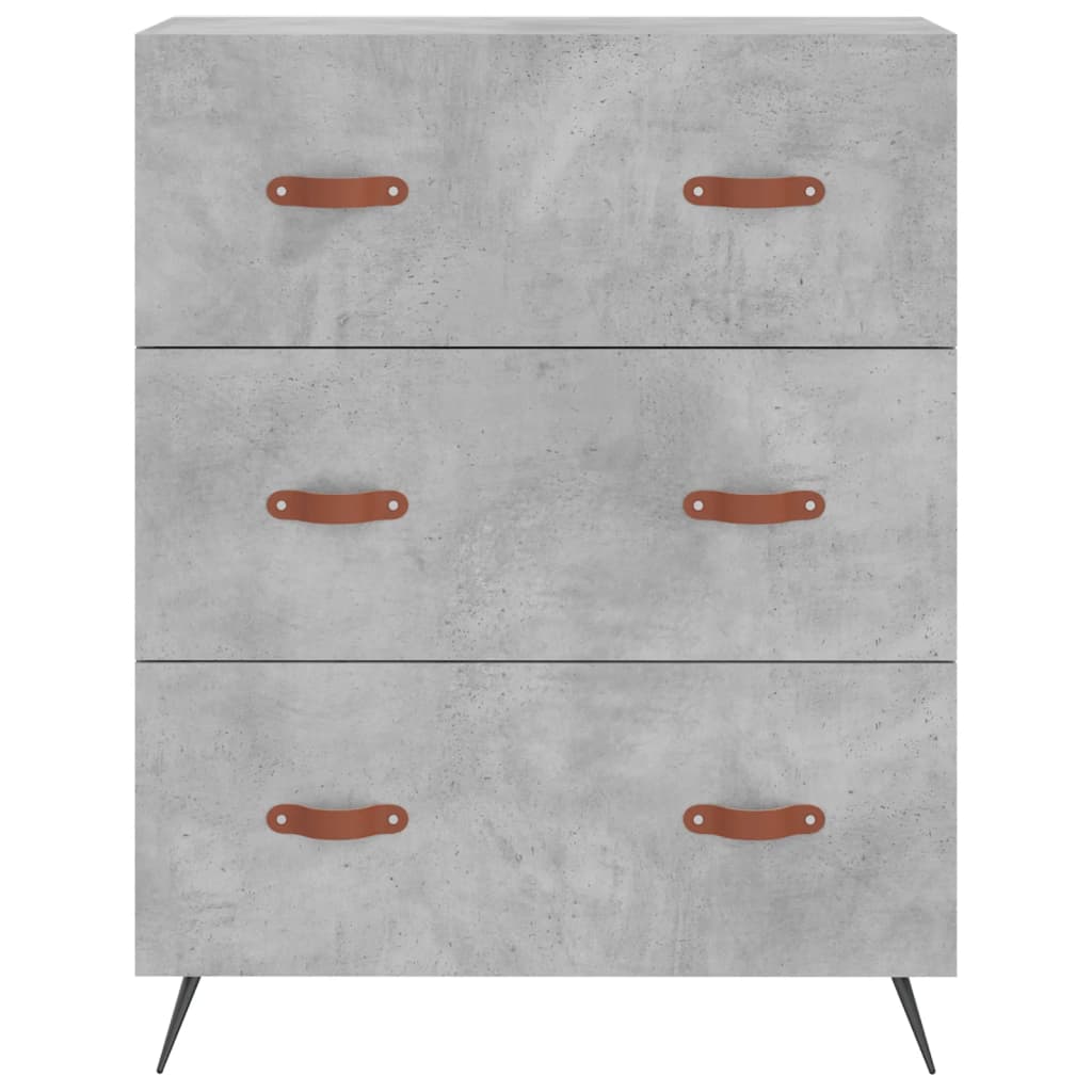 Buffet haut Gris béton 69,5x34x180 cm Bois d'ingénierie - XIOS