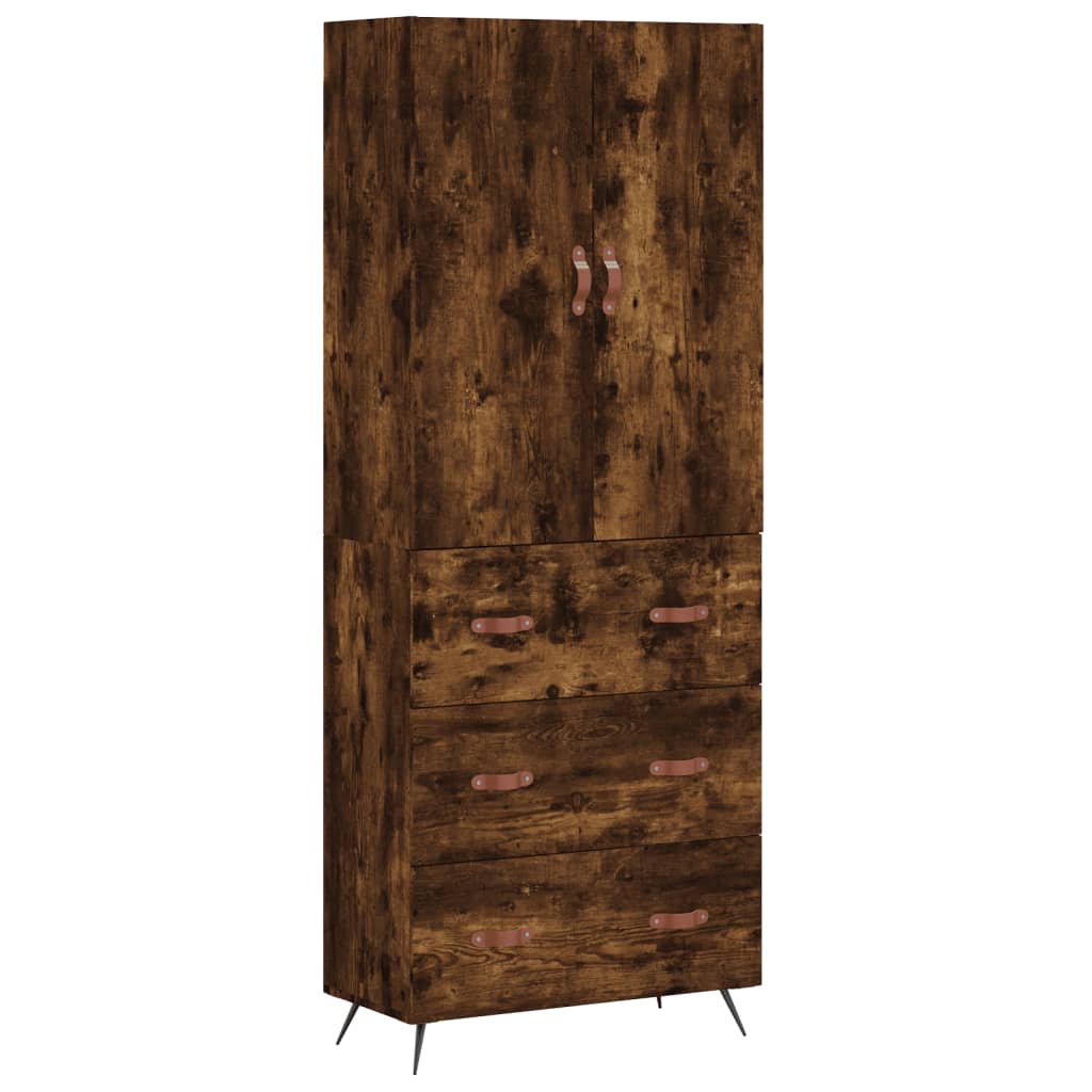 Buffet haut Chêne fumé 69,5x34x180 cm Bois d'ingénierie - XIOS