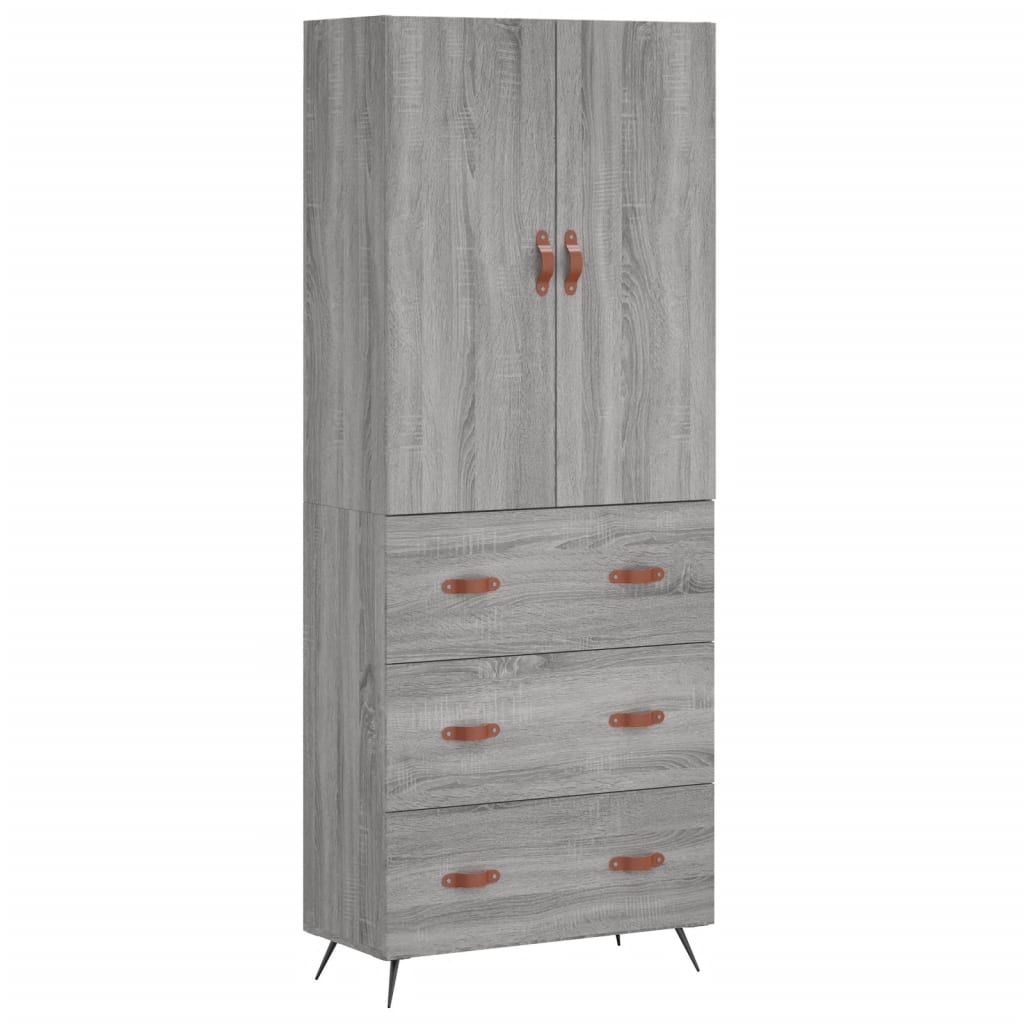 Buffet haut Sonoma gris 69,5x34x180 cm Bois d'ingénierie - XIOS
