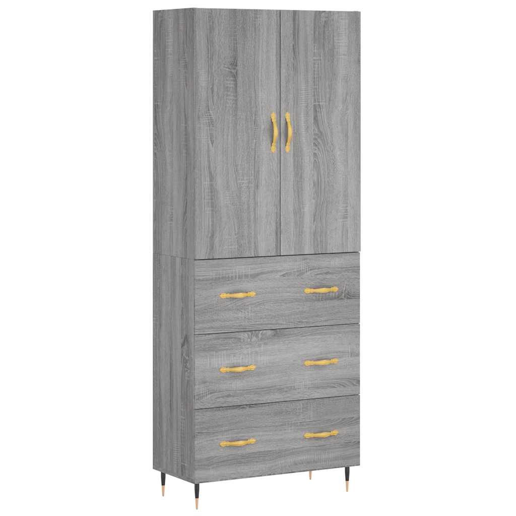 Buffet haut Sonoma gris 69,5x34x180 cm Bois d'ingénierie - XIOS