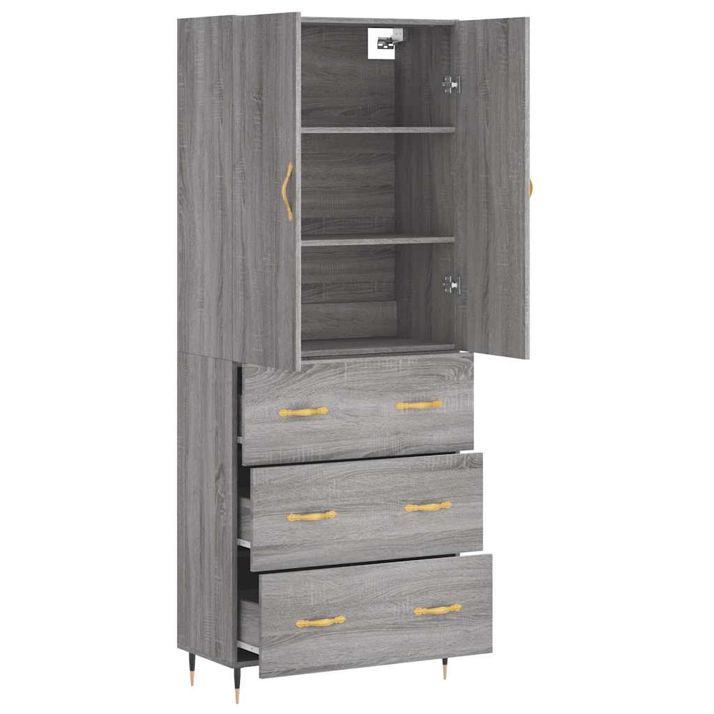 Buffet haut Sonoma gris 69,5x34x180 cm Bois d'ingénierie - XIOS