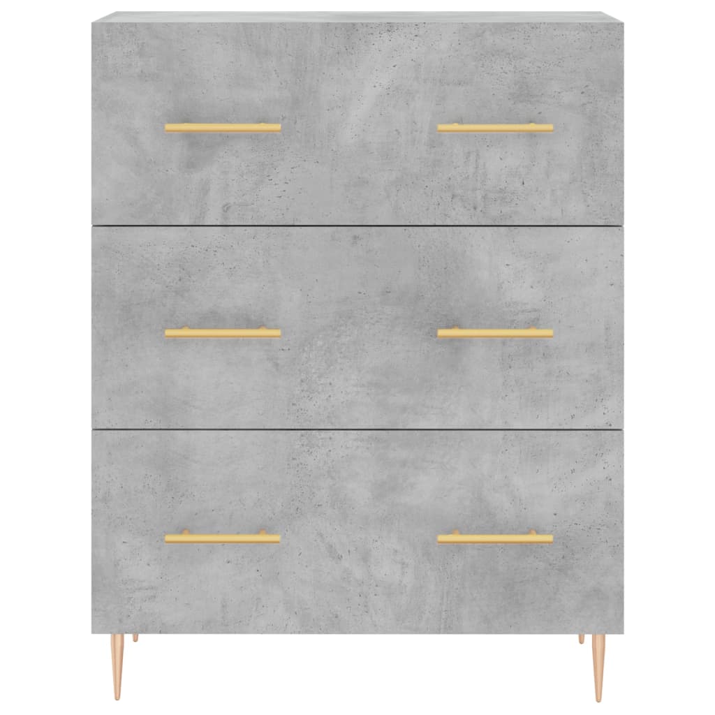 Buffet haut Gris béton 69,5x34x180 cm Bois d'ingénierie - XIOS
