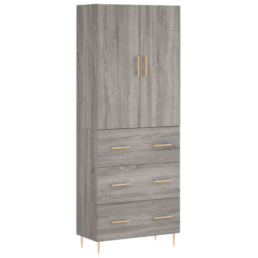 Buffet haut Sonoma gris 69,5x34x180 cm Bois d'ingénierie - XIOS