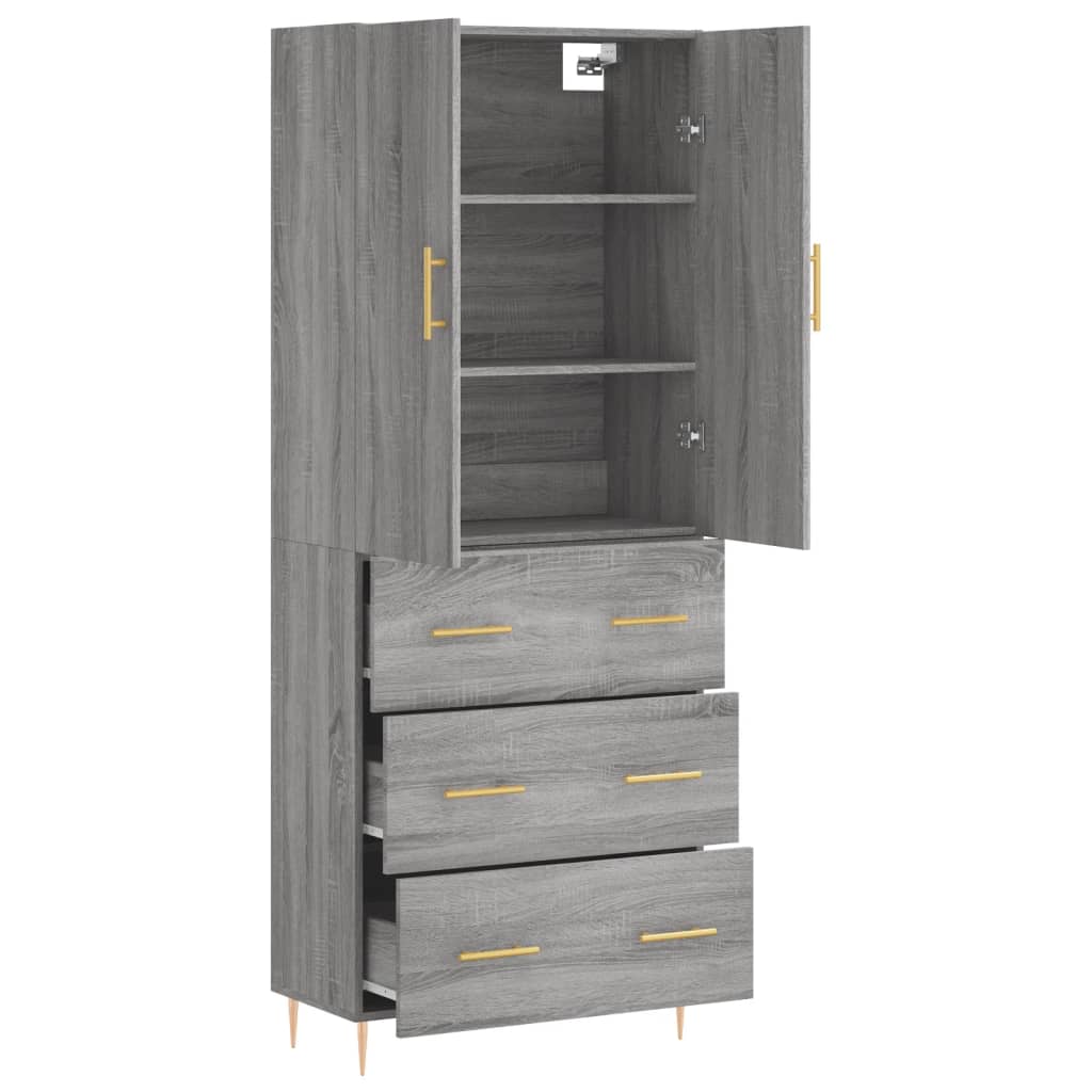 Buffet haut Sonoma gris 69,5x34x180 cm Bois d'ingénierie - XIOS