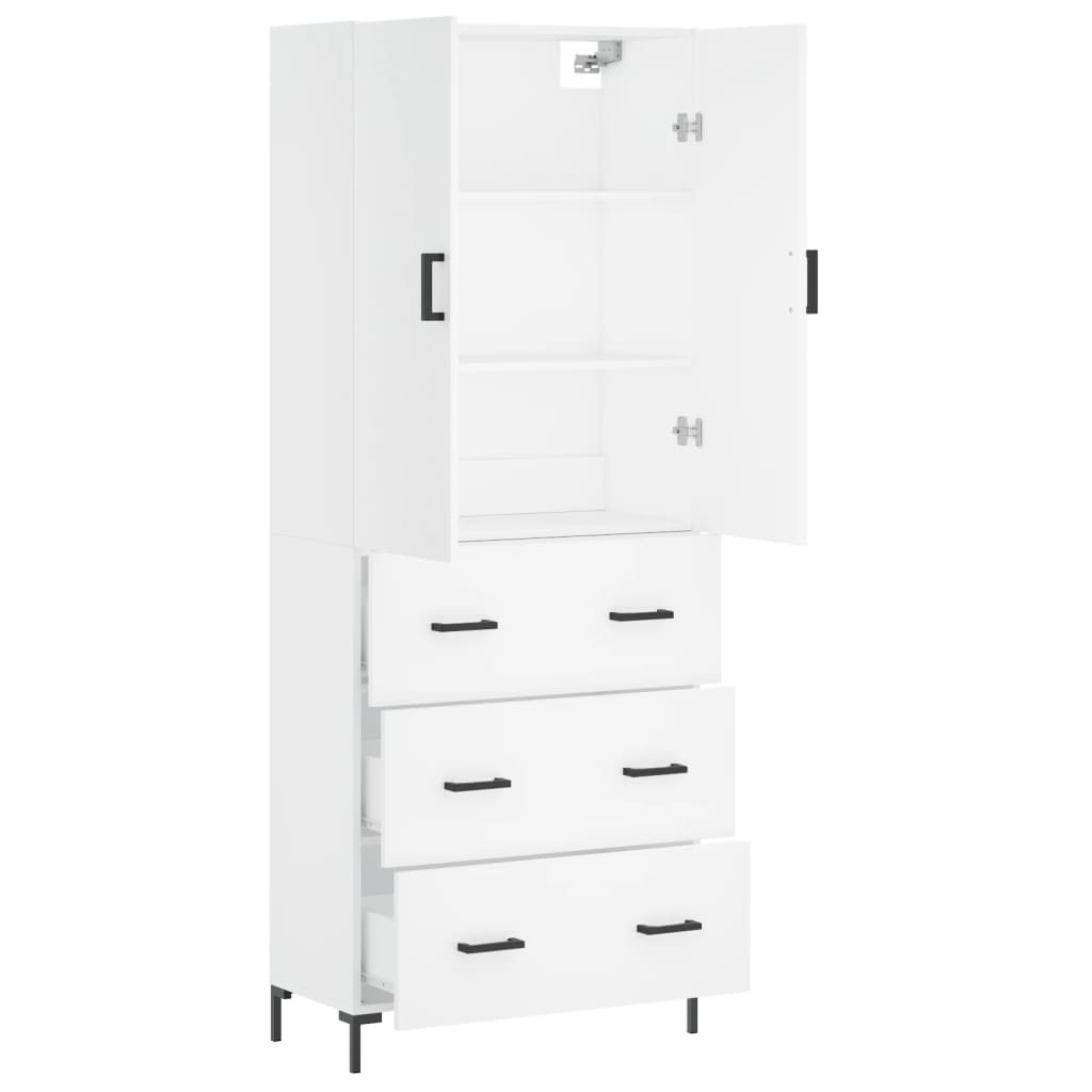 Buffet haut Blanc 69,5x34x180 cm Bois d'ingénierie - XIOS