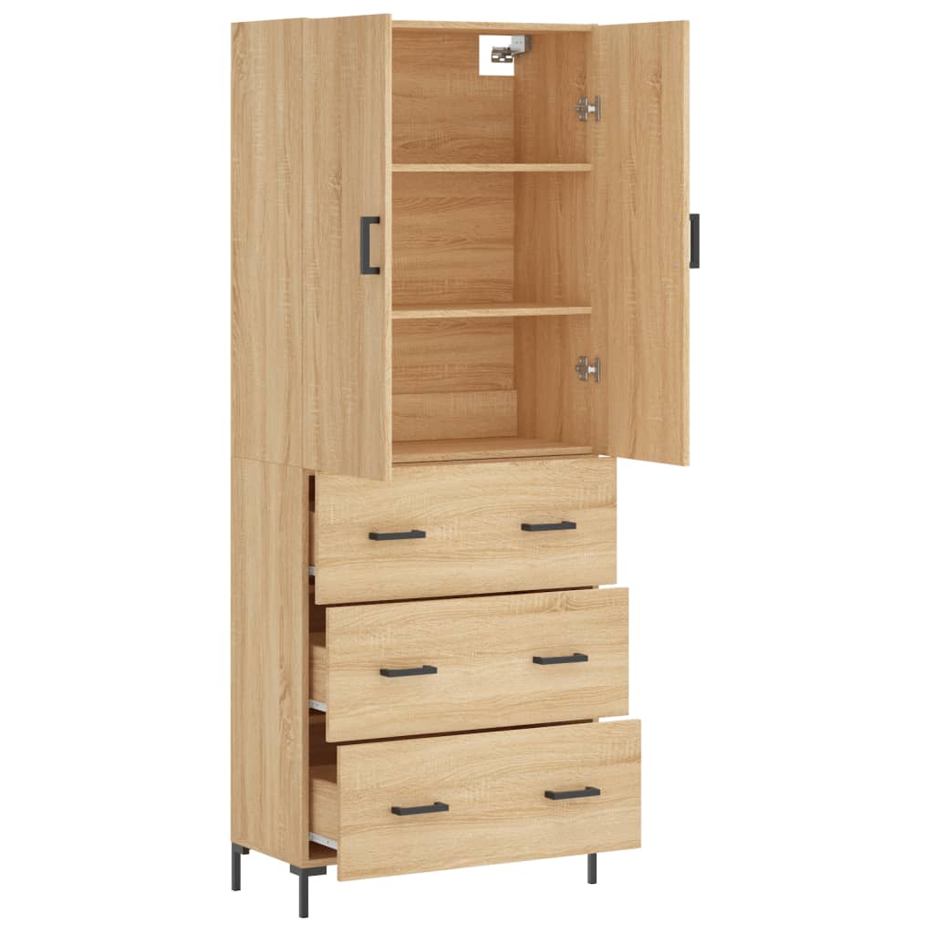 Buffet haut Chêne sonoma 69,5x34x180 cm Bois d'ingénierie - XIOS