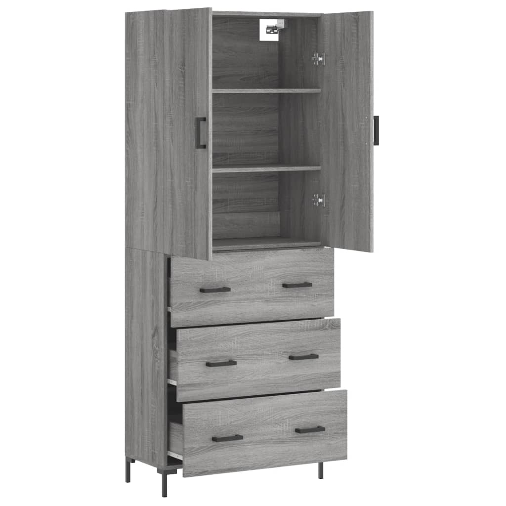 Buffet haut Sonoma gris 69,5x34x180 cm Bois d'ingénierie - XIOS