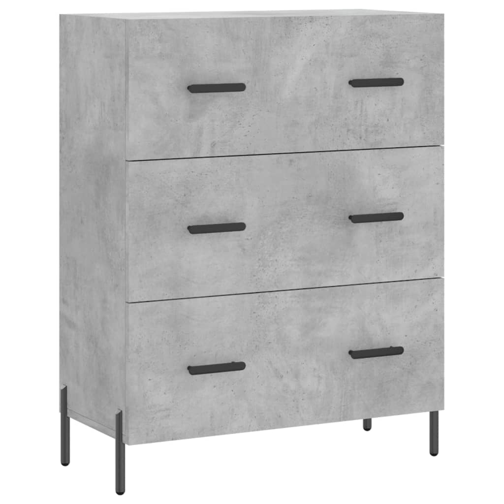 Buffet haut Gris béton 69,5x34x180 cm Bois d'ingénierie - XIOS