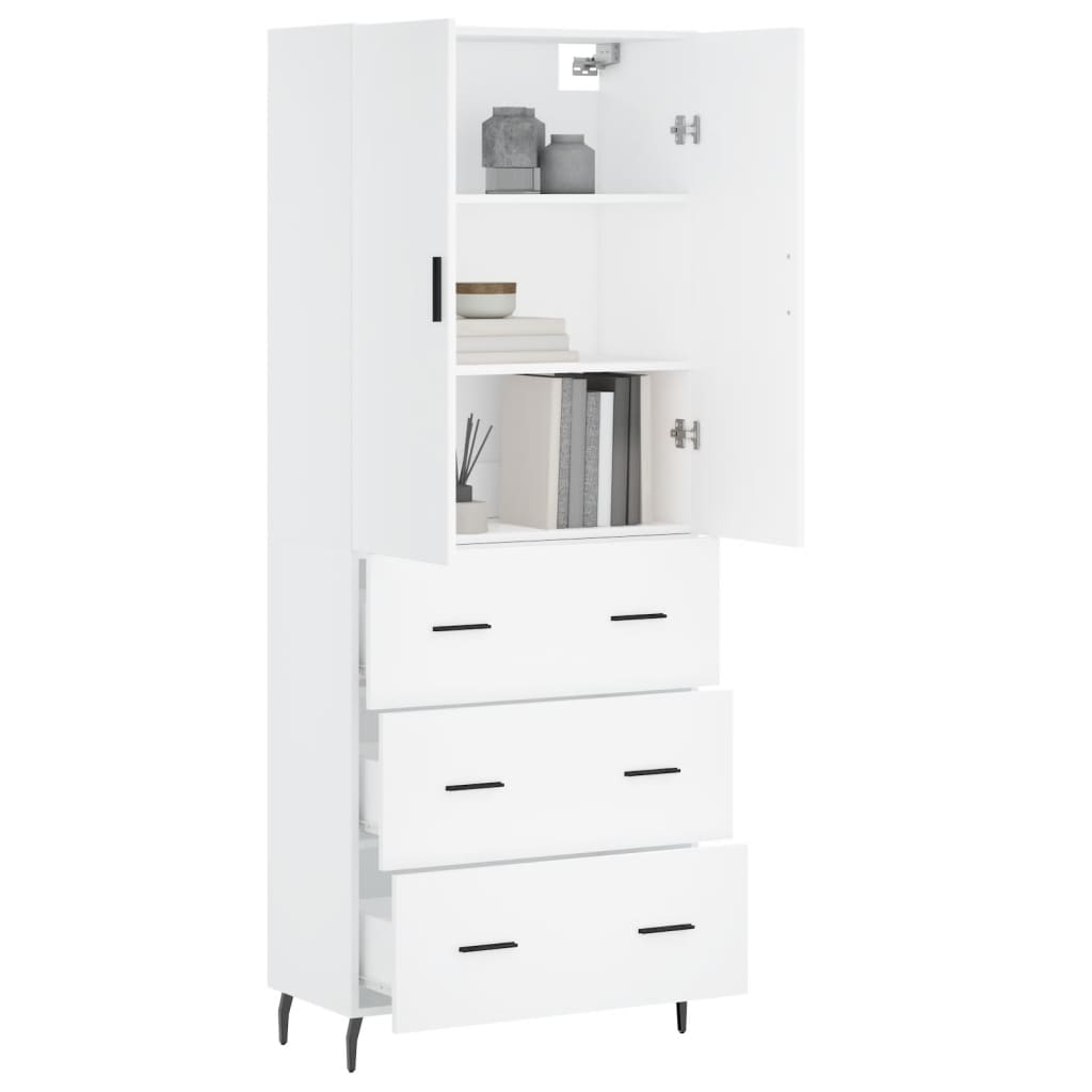 Buffet haut Blanc 69,5x34x180 cm Bois d'ingénierie - XIOS