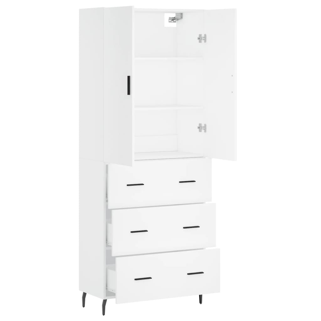 Buffet haut Blanc 69,5x34x180 cm Bois d'ingénierie - XIOS